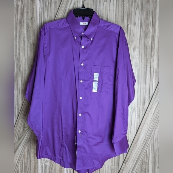 Izod Men's Reg Fit Wrinkle Free Long Sleeve Button Down Shirt Size 15.5 - Picture 1 of 6